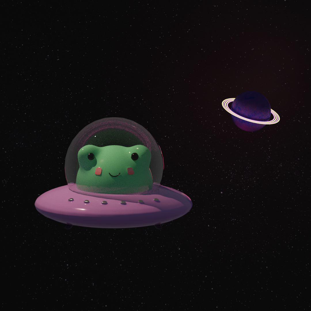 a frog in space